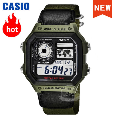 Montre numérique rétro multifonctionnelle de style classique Casio pour homme AE-1200WHB-3B
