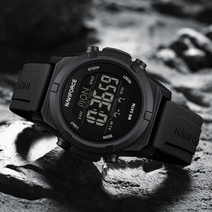 NAVIFORCE – Montre de sport numérique militaire de luxe pour homme, étanche, bracelet en silicone, Relogios Masculino