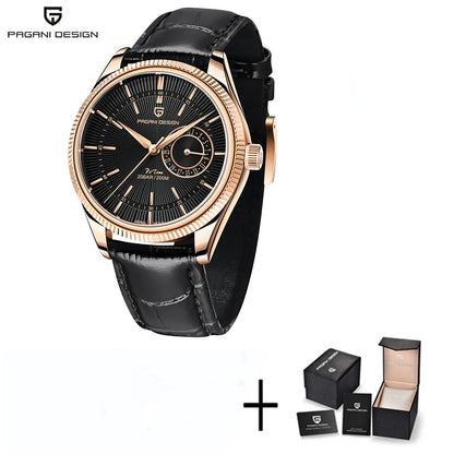PAGANI DESIGN Montre-bracelet à quartz pour hommes, Montre de plongée de luxe en verre saphir, Étanche 200 m, Date, Montre d'affaires pour hommes