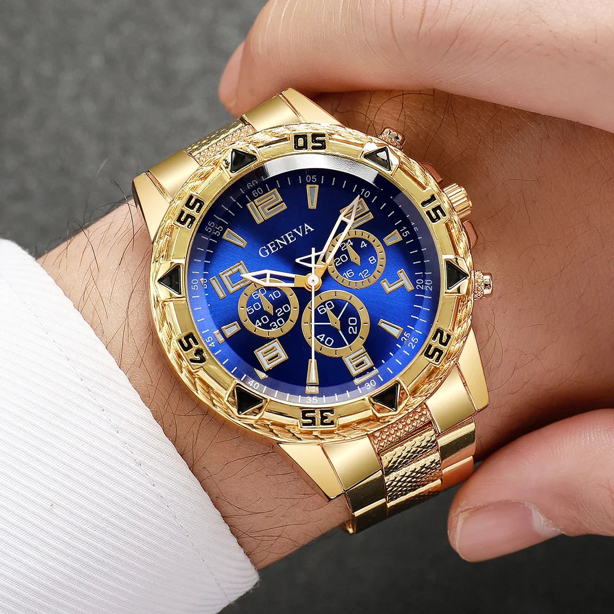 4 Pcs/set Men's Fashion Business Watches Large Display Analog Quartz Watch for Men Watch Gift Men's Watches (Without Box)