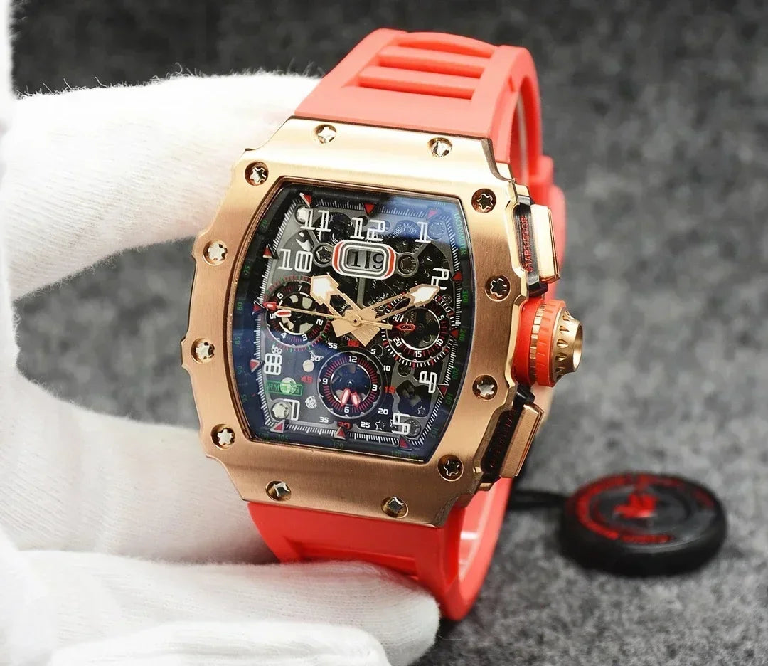 Montre RM en forme de tonneau de haute qualité, marque de luxe supérieure pour montre mécanique homme, montre automatique homme Montre Homme