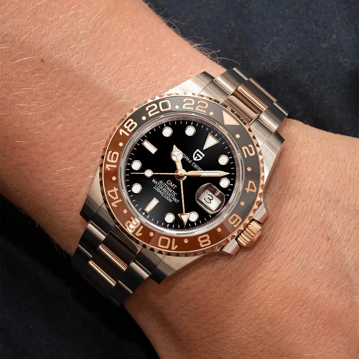 Nouvelle montre PAGANI DESIGN GMT automatique 1662 pour hommes, 40 mm, bracelet de marque supérieure, étanche 100 m, montres-bracelets mécaniques pour hommes, horloge