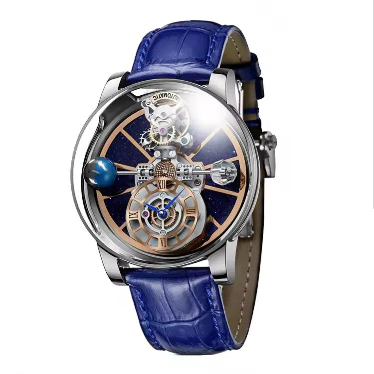 Montre-bracelet homme PINDU Design Montres à quartz roulette céleste étanches