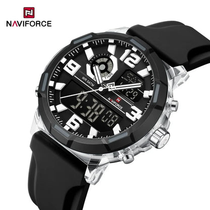 NAVIFORCE 2026 Montre homme nouvelle 5ATM étanche Double affichage Chronographe Réveil Montre-bracelet Montres tendance pour homme NF7130