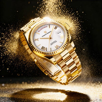 PAGANI DESIGN Montres Hommes DD40 Or Blanc Luxe Montre Automatique Hommes TMI NH36A Date Semaine Montres Mécaniques Pour Hommes Nouveauté 2026