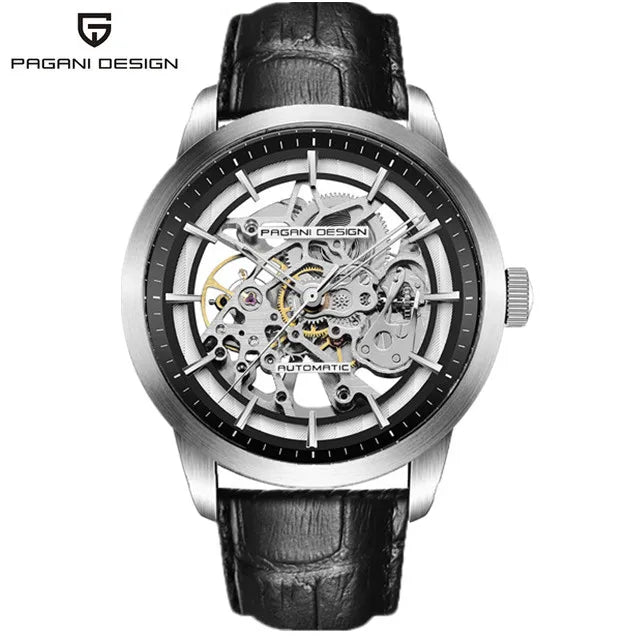 ChronoState Monarch Hollow Automatic Skeleton Leather Watch for Men