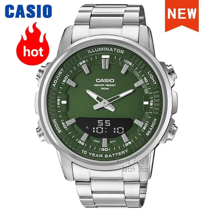 Montres Casio pour hommes, marque de luxe supérieure, ensemble pointeur LED double affichage étanche militaire, montre relogio masculino série AMW-880