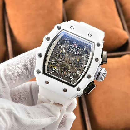 Nouvelle génération de montre de sport creuse, design professionnel, montre moderne, mécanisme sportif, mouvement à quartz, petits trois disques, montre artisanale