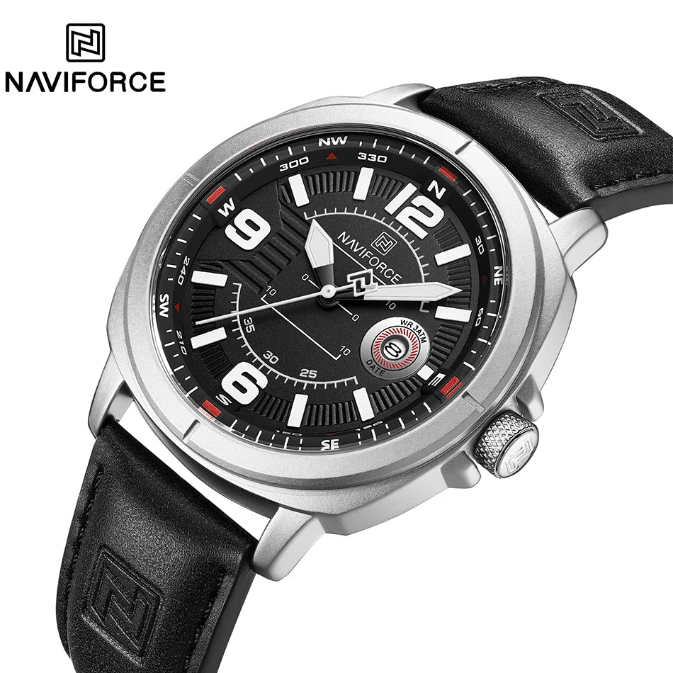 NAVIFORCE NF8078 PU Band Calendar Date Display Watch