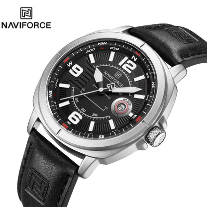 NAVIFORCE NF8078 PU Band Calendar Date Display Watch