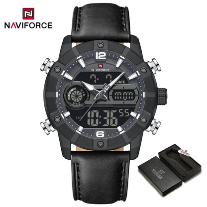 NAVIFORCE NF9263 Chronograph Genuine Leather Strap Watch