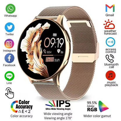 2025 Nouvelle Smartwatch Femme Appel Bluetooth Montres Dame Sport Étanche Fréquence Cardiaque Sommeil Smart Watch pour Femme Cadeau