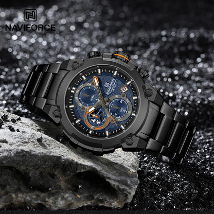 Montre Militaire Homme NAVIFORCE Luxe Étanche Quartz Chronographe Bracelet Montre Masculino Tendance Horloge