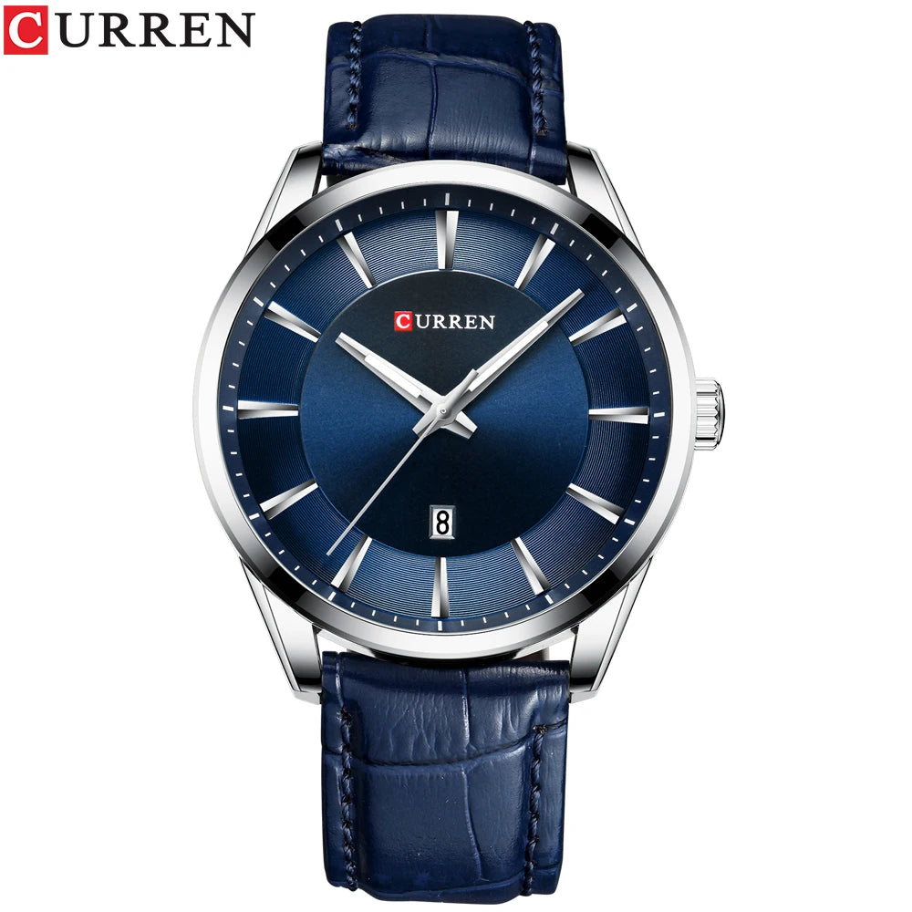 Montres CURREN à Quartz pour Hommes, Bracelet en Cuir, Montres-Bracelets Masculines, Marque de Luxe, Horloge d'affaires pour Hommes, 45 mm, Reloj Hombres