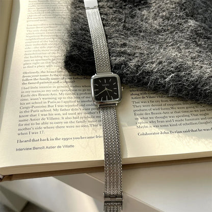 Brand Simple Quartz Watch for Women Retro Luxury Gift Ladies Watches Small Dial Adjustable Stainless Steel Strap Wristwatches