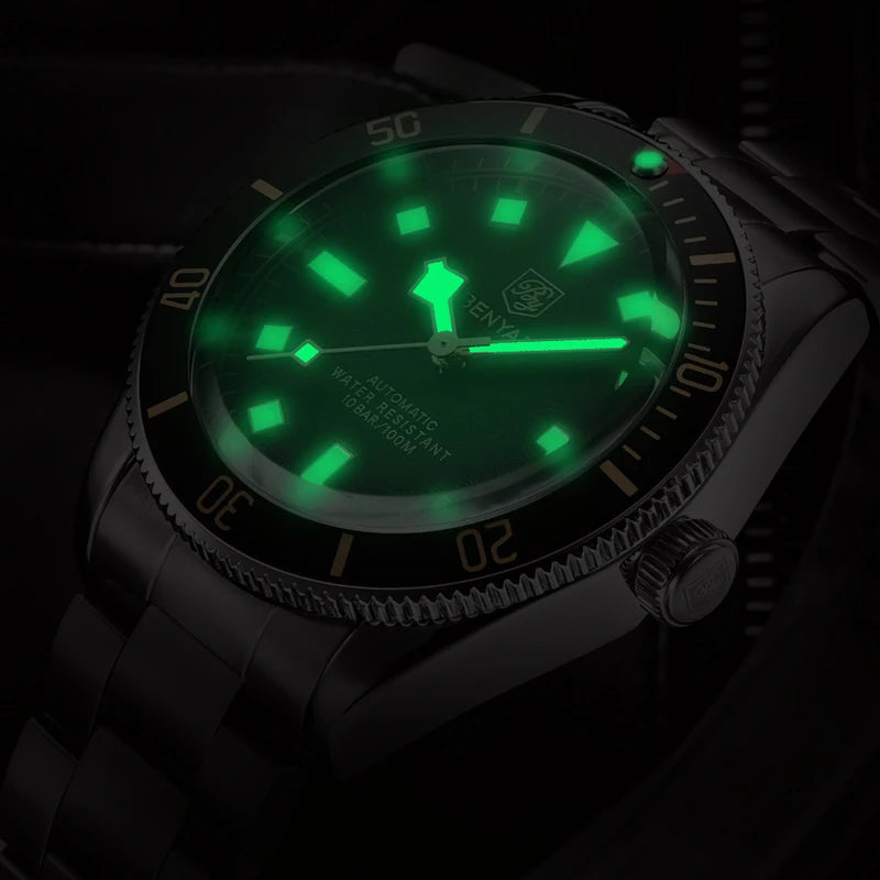 BENYAR Montres Homme Automatique Mécanique Montre Sport BB58 Pour Hommes 2026 Acier Inoxydable Étanche Affaires Lumineuse Horloge