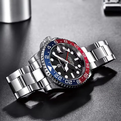 Nouvelle PD-1662 PAGANI DESIGN Montre-bracelet automatique GMT en acier inoxydable, étanche 100M, pour homme, montre mécanique haut de gamme 40mm
