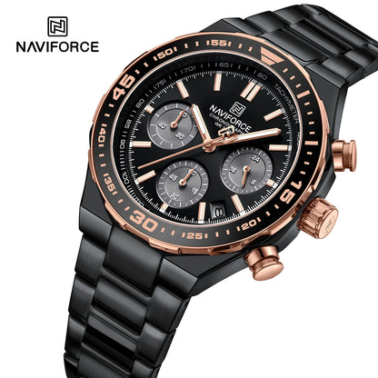 NAVIFORCE Montres Homme Quartz Tendance Affaires Classique Étanche Bracelet Acier Inoxydable Montre-bracelet Nouvelle horloge Homme en 2024