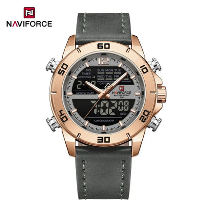 NAVIFORCE NF9253L Genuine Leather Band Luminous Date Clock