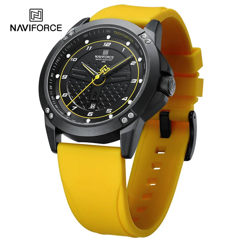 Montre NAVIFORCE pour Homme, Classique, Tendance, Date, Lumineuse, Étanche, Sport, Bracelet en Silicone, Montre-bracelet à Quartz Relogio Masculino 2025
