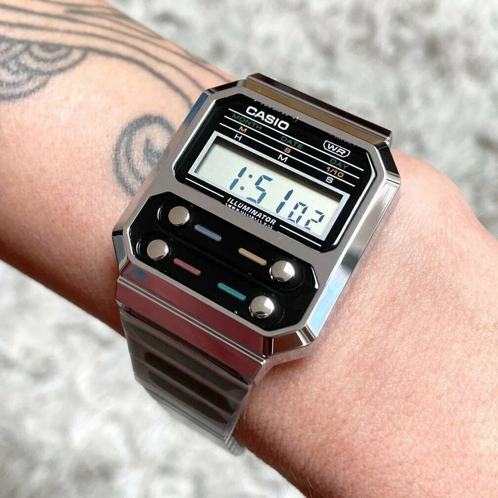 Montre Casio pour homme, mode de luxe, modèle Calculatrice, style tendance personnalisé, relogio masculino, часы женские A100WE-1A/7B