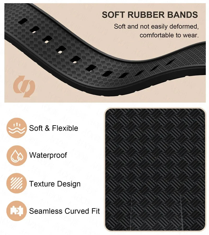 Bracelet de montre de rechange en silicone convexe pour homme Tissot PRX Powermatic 40mm T137.407 T137.410, en caoutchouc à dégagement rapide de 12mm