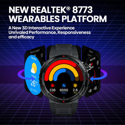 Nouvelle montre connectée Zeblaze Ares 3 Plus avec écran AMOLED HD de 1,43'', appels vocaux et suivi interactif 3D de la santé et de la forme physique