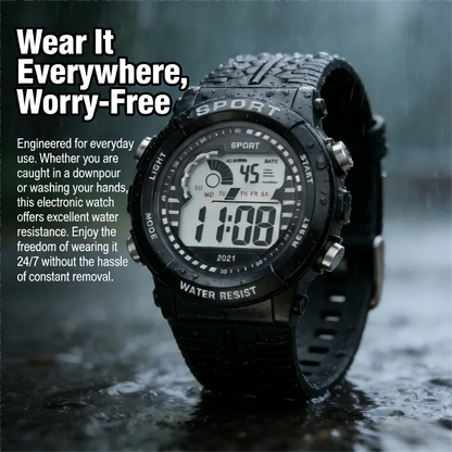 Montre numérique LED ChronoState Sport – Étanche 30M | Alarme Chronomètre Montre-bracelet électronique