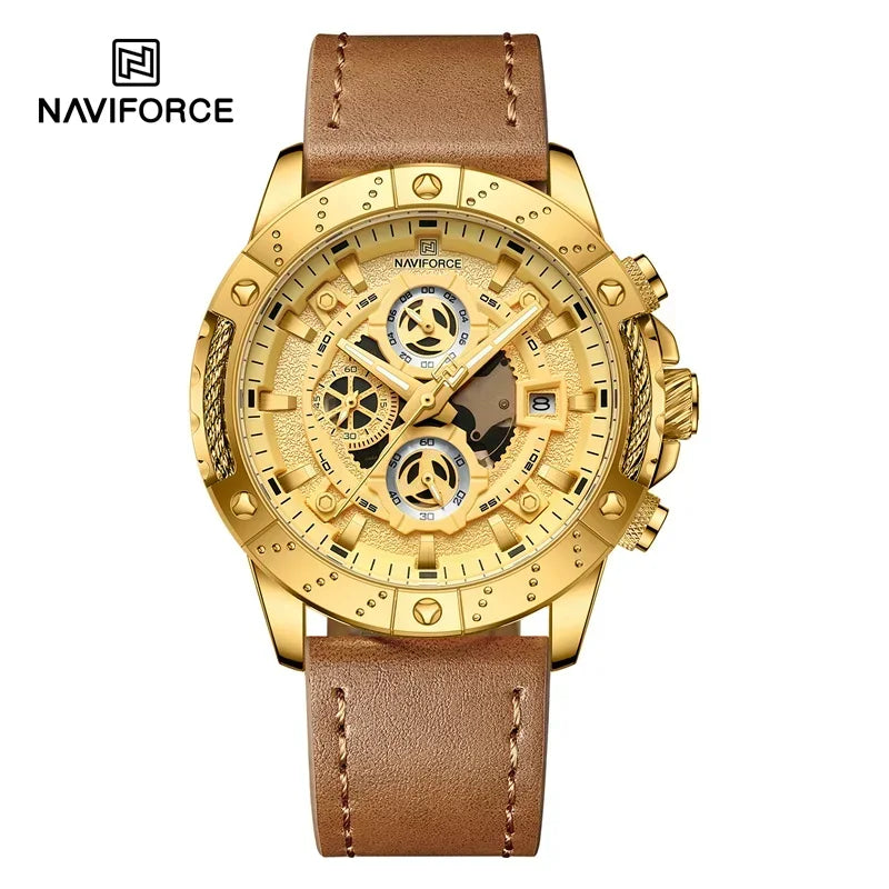 NAVIFORCE NF8055 Multifunction Chronograph Leather Watch