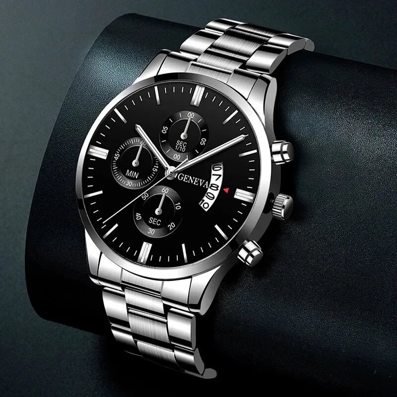 Montre Bracelet Homme Luxe Calendrier Quartz Montre-Bracelet Affaires Homme Montre Horloge Homme Bracelet
