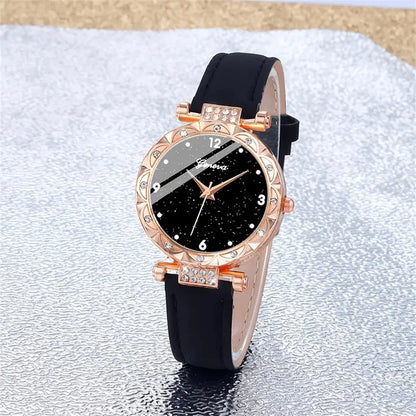 Montres pour femmes, ensemble de 5 pièces, montres-bracelets élégantes et luxueuses en strass pour femmes, montre à quartz pour fille, bracelet-montre, cadeau