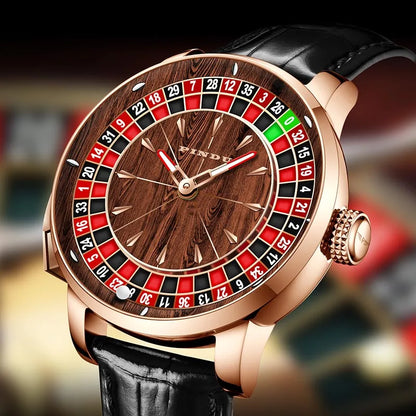 Montre mécanique de luxe pour homme PINDU 2025 en acier inoxydable, mouvement NH35, motif grain de bois, marque supérieure, étanche, verre saphir