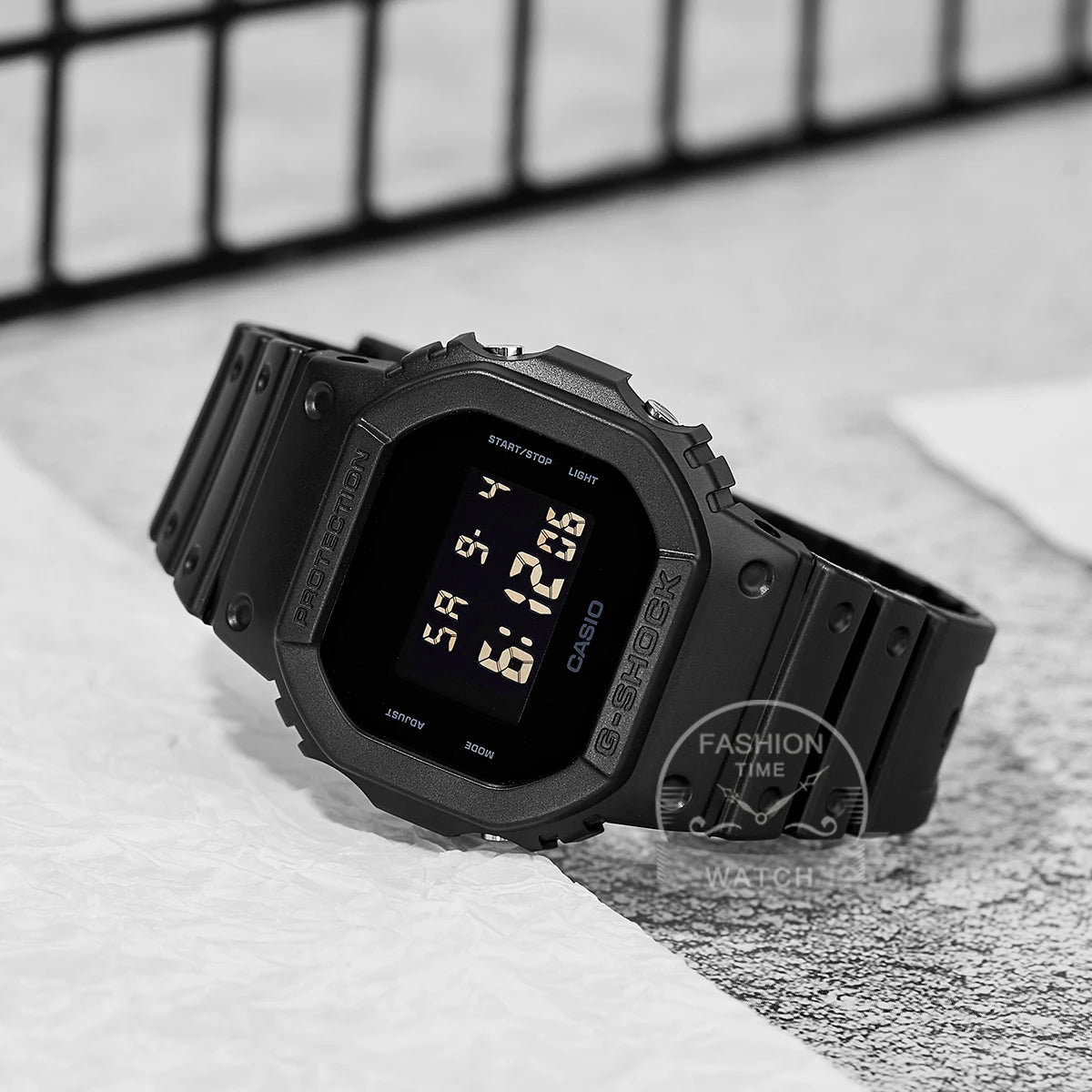 Casio G-Shock DW-5600UBB-1 digital watch with rugged square case