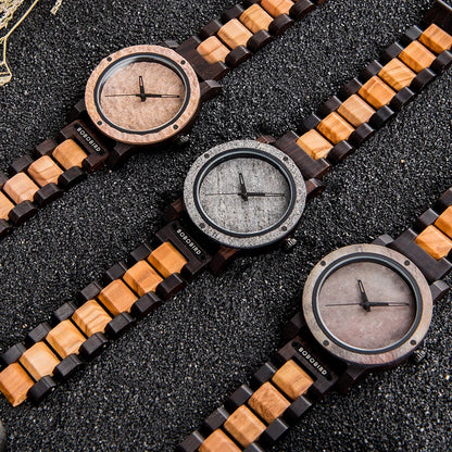 Montre en pierre BOBO BIRD pour hommes Relogio Masculino 2022 Nouvelle montre-bracelet en bois pour hommes Cadeau de Noël personnalisé Dropshipping