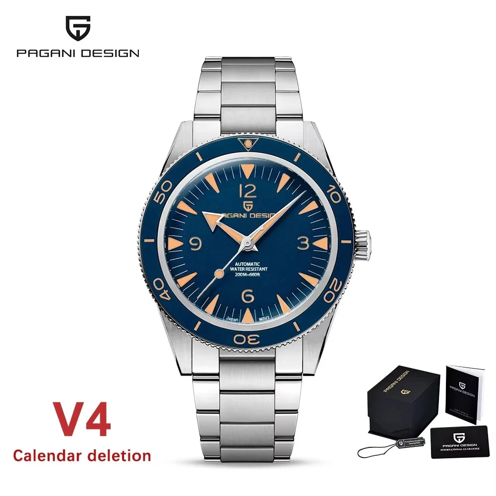 PAGANI DESIGN 2025 Luxe Hommes Mouvement 8215 V4 Montre-bracelet Automatique Mécanique Étanchéité 20bar Saphir Acier inoxydable reloj