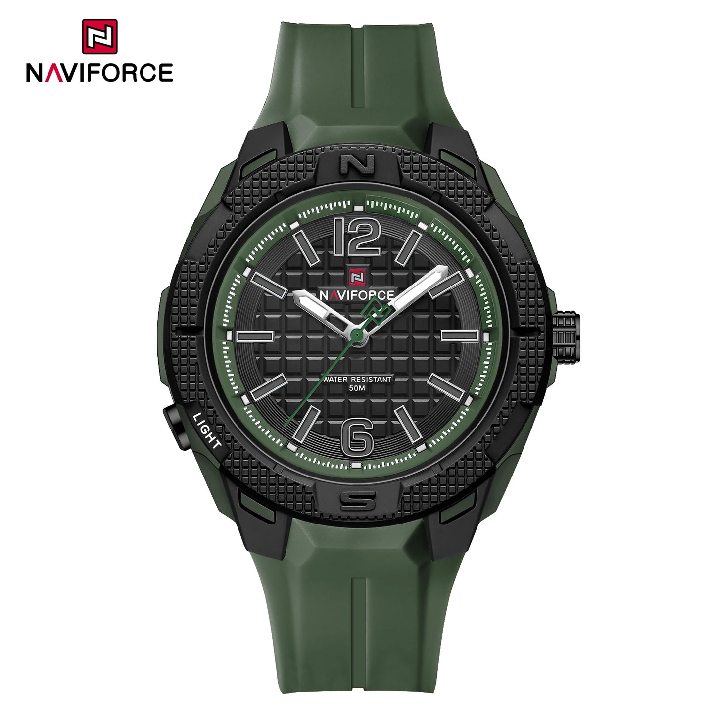 NAVIFORCE 7126 Montre à Quartz Tendance pour Homme, Décontractée, Simple, Étanche, Bracelet en Silicone, Montre de Sport Lumineuse pour Homme, reloj hombre