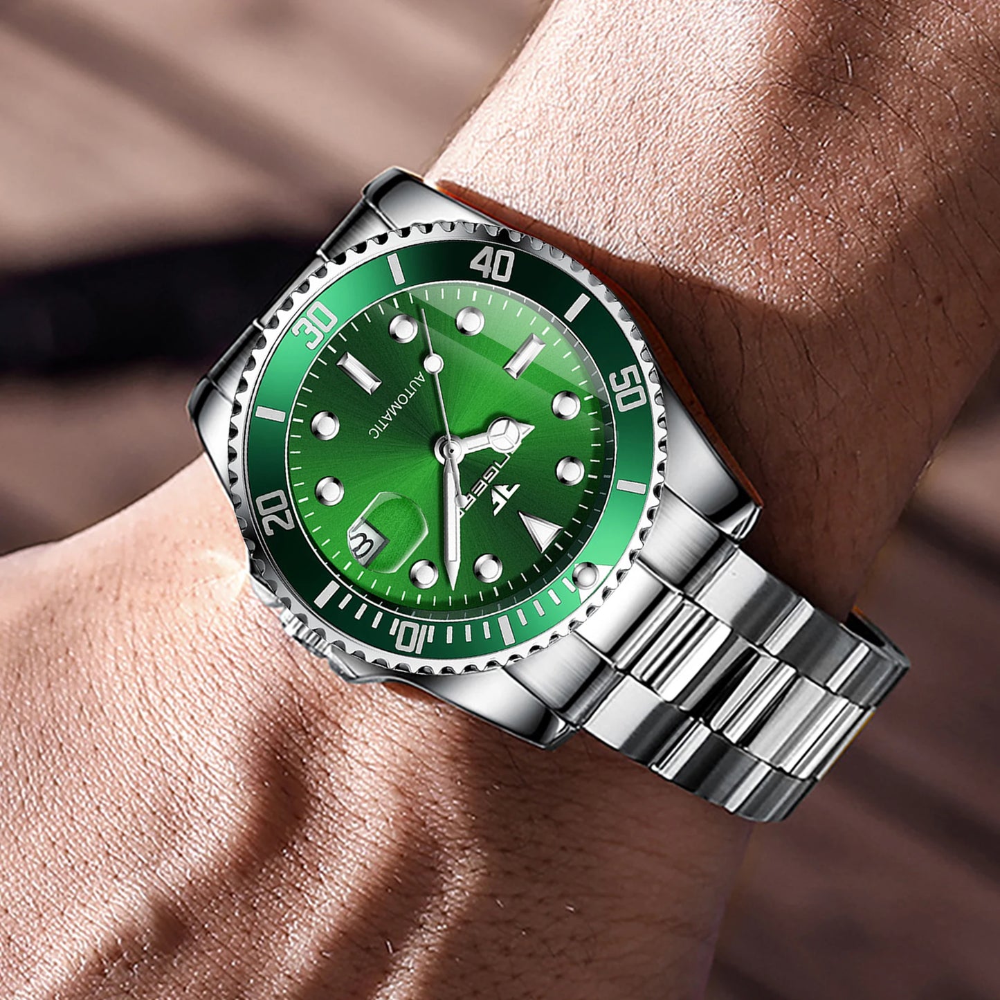 BINBOND Luxury mechanical wristwatches for men luminous waterproof automatic tourbillon men's watch business skeleton reloj