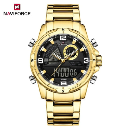 NAVIFORCE NF9257 Dual Display Stainless Steel Watch