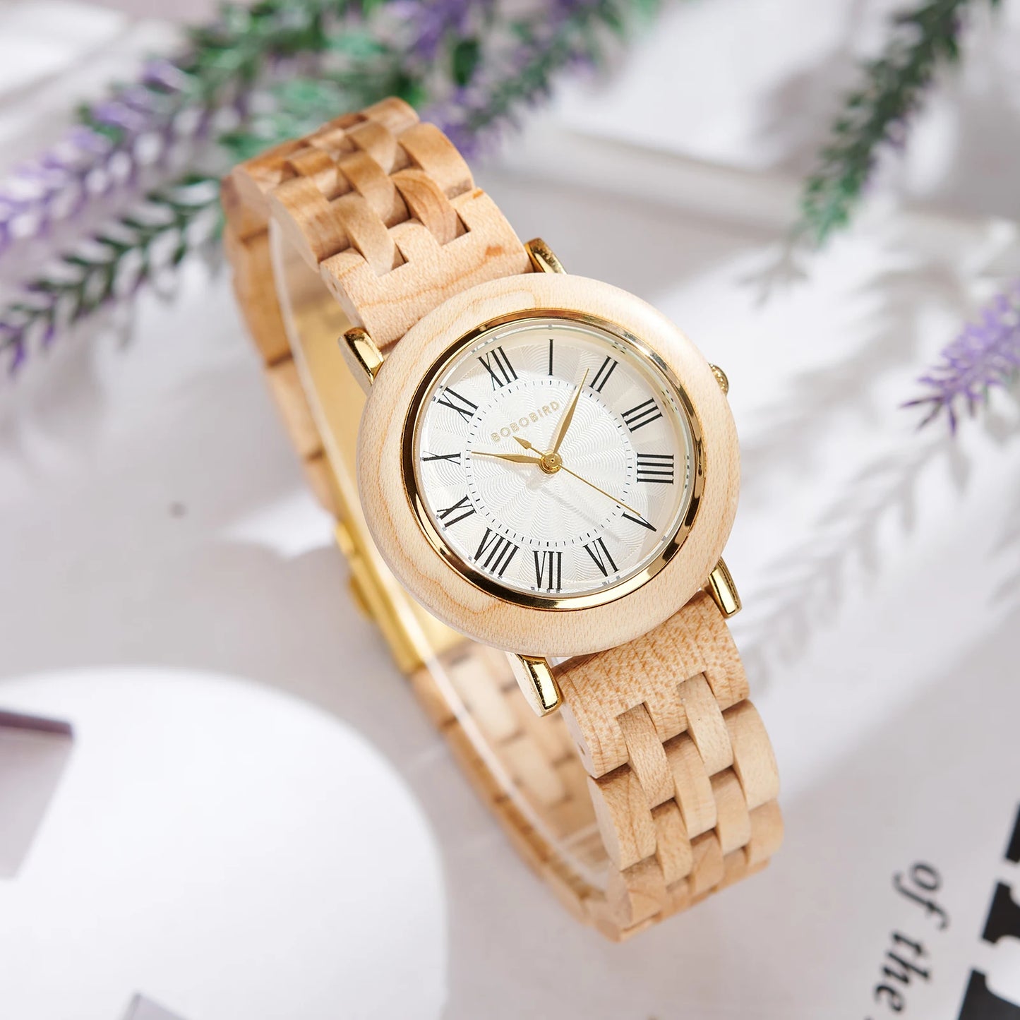 Montre en bois BOBO BIRD pour femmes 2025 Nouvelle montre-bracelet à quartz élégante pour dames et filles Montre en bois naturel Cadeau pour petite amie