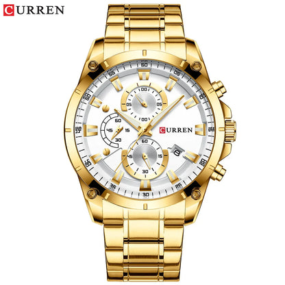 Montre-bracelet homme à quartz CURREN 8360, étanche, de style professionnel, minimaliste, en acier inoxydable, multifonction, six aiguilles, avec calendrier