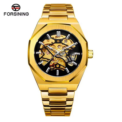 Forsining 344D Luxury Fashion Men's Mechanical Watch Skeleton Hollow Exquisite Dial Business Men's Automatic Watch reloj hombre
