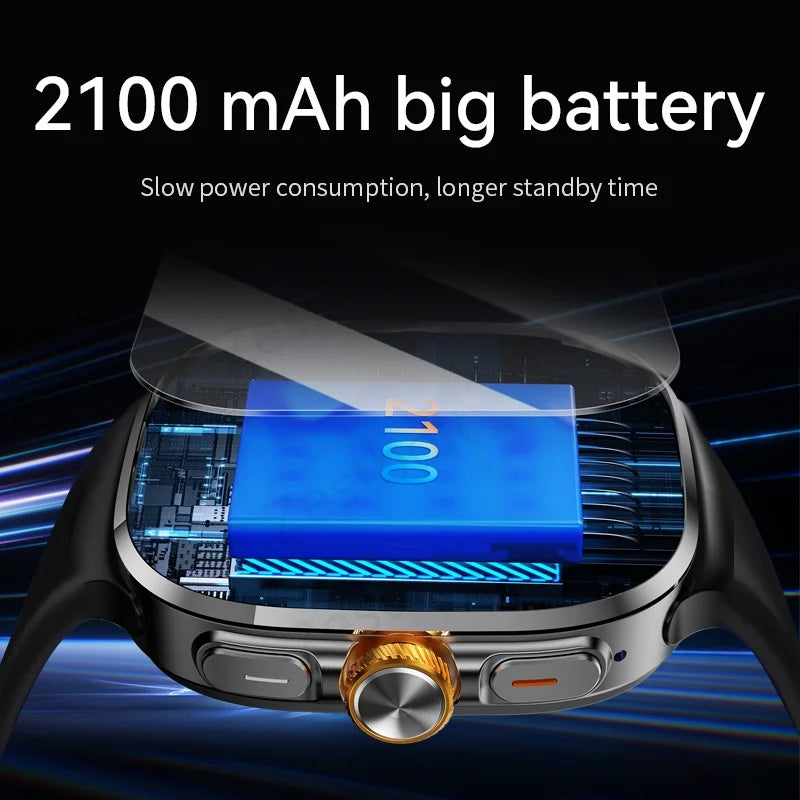 Montre connectée M99 avec écran Amoled plus grand de 2,4 pouces, menu à 12 panneaux, caméra rotative à 190°, batterie de 2100 mAh et système d'exploitation Android 10.0