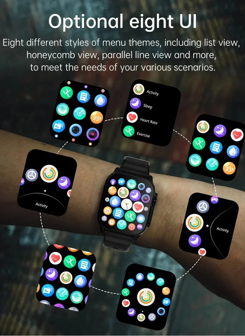 Montre connectée Originale T900 Ultra 2 49mm Homme Femme Appel Bluetooth Musique BT Jeu Chargement sans fil NFC Smartwatch Pour Android IOS