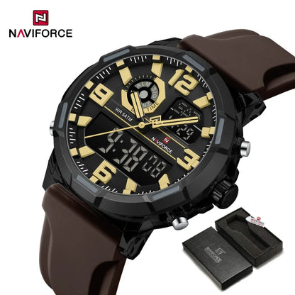 NAVIFORCE 2026 Montre homme nouvelle 5ATM étanche Double affichage Chronographe Réveil Montre-bracelet Montres tendance pour homme NF7130