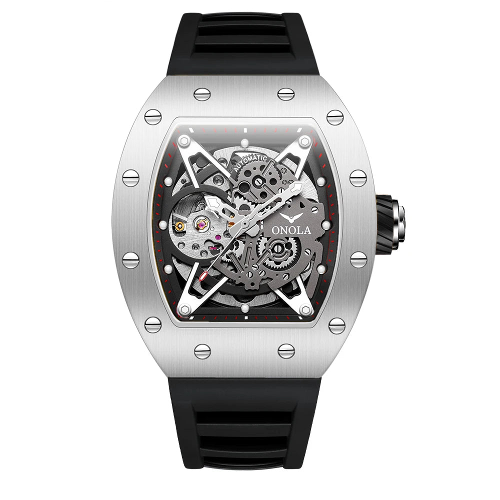 Luxury Watches Men ONOLA Fashion Hollow Full-automatic Mechanical Tape Waterproof Watch for Men Montres Pour Hommes Clock
