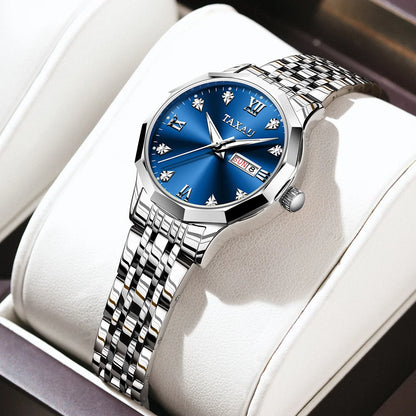 OLEVS Fashion Golden Watch for Women Stainless Steel Waterproof Women's Watches Elegant Original Luxury Ladies Quartz Wristwatch
