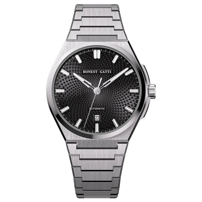 Montre Automatique Homme BONEST GATTI Luxe 39mm Mécanique Étanche 50M Saphir Lumineuse