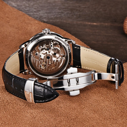 ChronoState Monarch Hollow Automatic Skeleton Leather Watch for Men