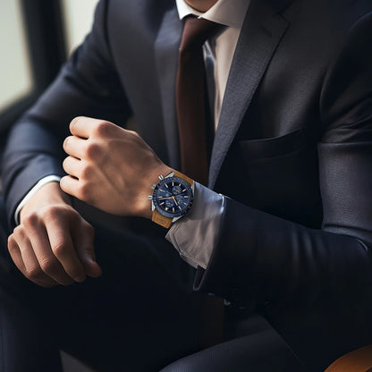 SAPPHERO Chronicle 5140 Classic Leather Strap Watch
