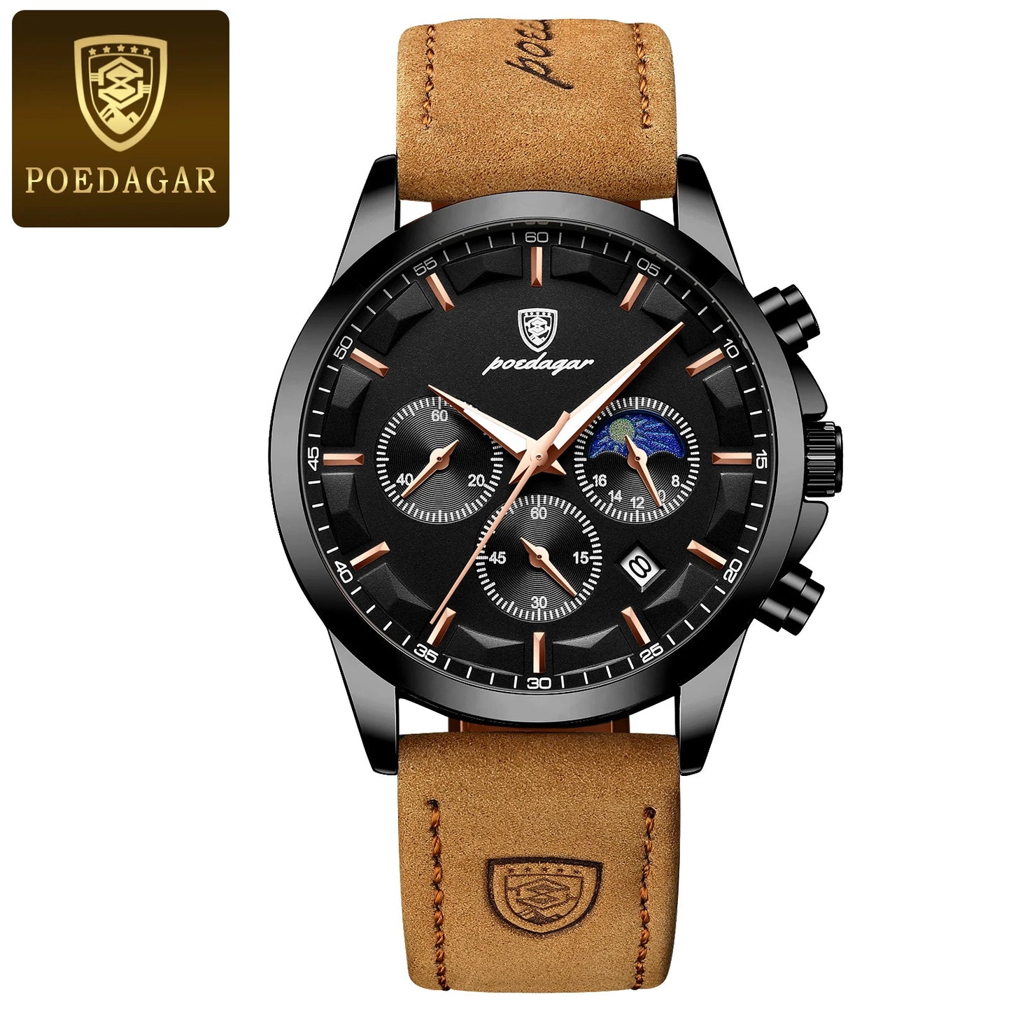 POEDAGAR Original Military Chronograph Date Watch